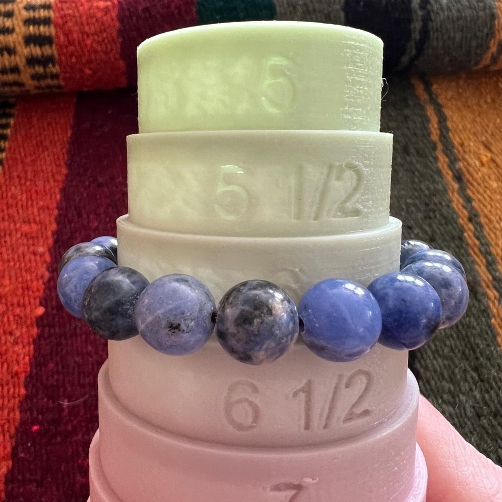 ❤️ 12mm Sodalite Gemstone Handcrafted Artisan Stretch Bracelet Southwestern - Picture 2 of 7